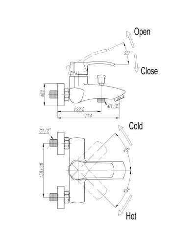 Смеситель для ванны BelBagno Brenta BRE-VASM-CRM