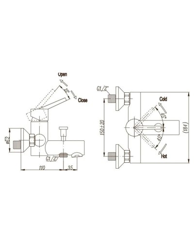 Смеситель для ванны BelBagno Tanaro ISO-VASM-CRM