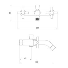 Смеситель для ванны Damixa RedBlu Neo Classic 241000000 Черный
