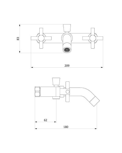 Смеситель для ванны Damixa RedBlu Neo Classic 241000000 Черный