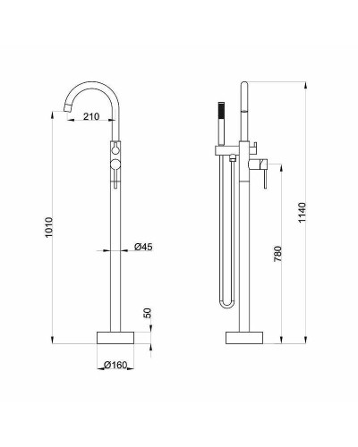 Смеситель для ванны Orange Steel M99-336cr Хром