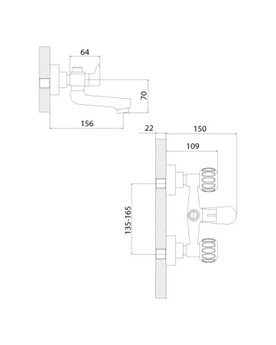 Смеситель для ванны Rossinka K K02-81