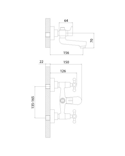 Смеситель для ванны Rossinka G G02-81