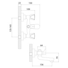Смеситель для ванны Rossinka M M02-81