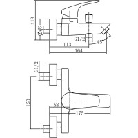 Смеситель для ванны Aquanet Static AF330-20C 237442 Хром