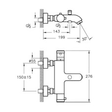 Термостат для ванны Vitra AquaHeat A47174EXP