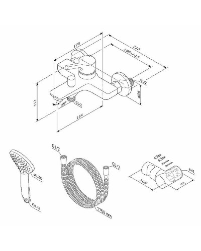 Смеситель для ванны AM.PM X-Joy S F85B15000 Хром