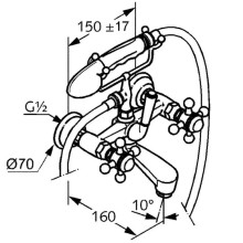 Смеситель для ванны Kludi Adlon 514410520