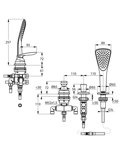 Смеситель на борт ванны Kludi Balance 524480575