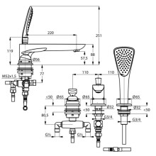 Смеситель на борт ванны Kludi Balance White 524479175