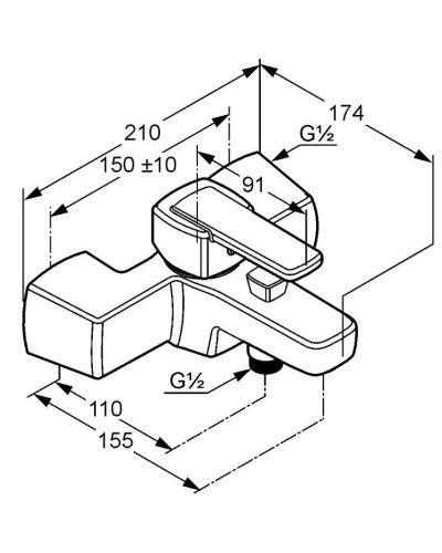 Смеситель для ванны Kludi Q-Beo 504430575