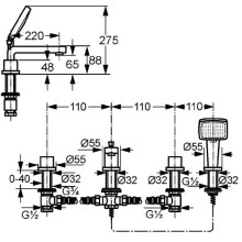 Смеситель на борт ванны Kludi Q-Beo 504240542