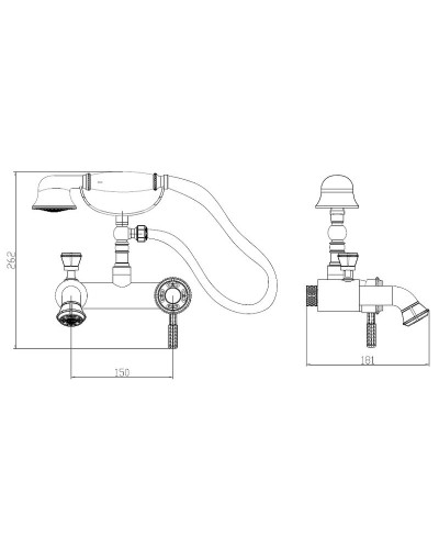 Смеситель для ванны Bronze de Luxe Windsor 10419 Бронза