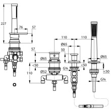 Смеситель на борт ванны Kludi E2 494260575