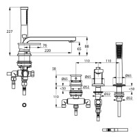 Смеситель на борт ванны Kludi E2 494470575