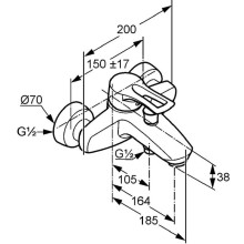 Смеситель для ванны Kludi MX 334450562