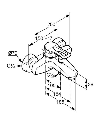 Смеситель для ванны Kludi MX 334450562