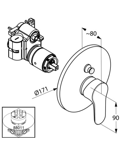 Смеситель для ванны Kludi Objekta 326570575