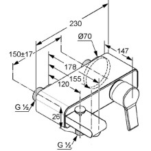 Смеситель для ванны Kludi O-Cean 387700575