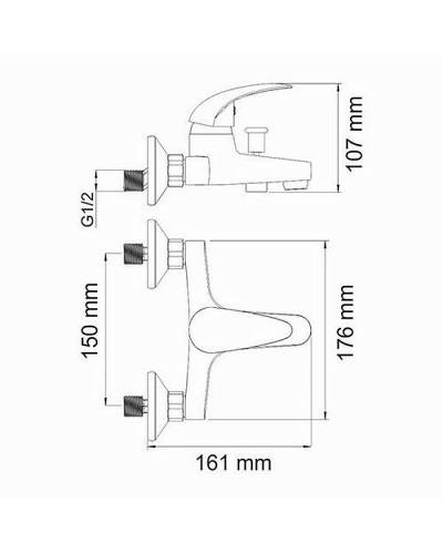 Смеситель для ванны WasserKRAFT Isen 2601 Хром