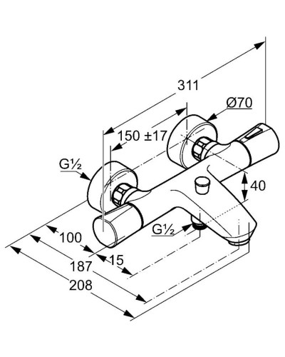 Термостат для ванны Kludi Zenta 351019138