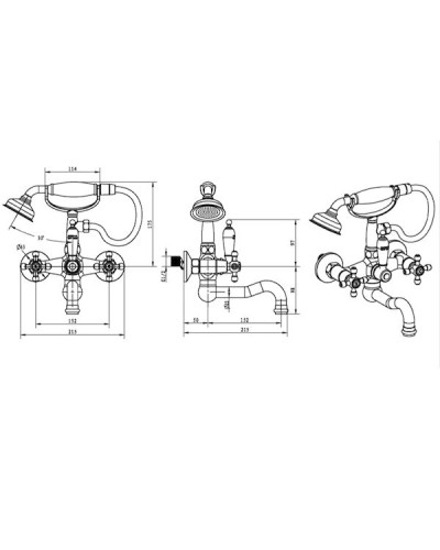 Смеситель для ванны Boheme Camelia 273 Хром