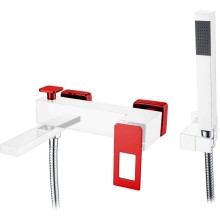 Смеситель для ванны Boheme Q 143-CRR Хром Красный