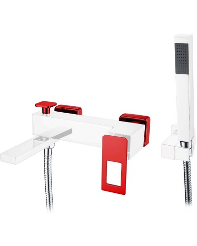 Смеситель для ванны Boheme Q 143-CRR Хром Красный