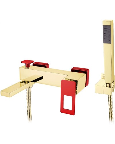 Смеситель для ванны Boheme Q 143-GR Золото Красный