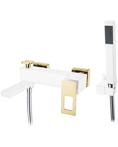 Смеситель для ванны Boheme Q 143-WG Белый Золото