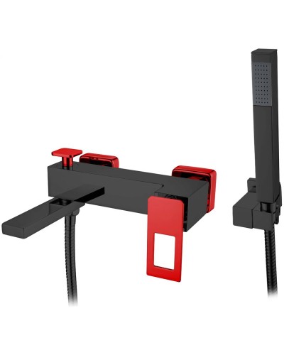 Смеситель для ванны Boheme Q 143-BR Черный Красный