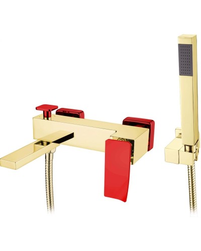 Смеситель для ванны Boheme Q 143-GR.2 Золото Красный