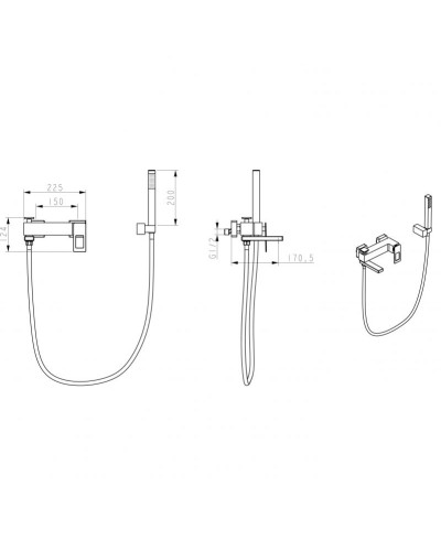 Смеситель для ванны Boheme Q 143-WR.2 Белый Красный