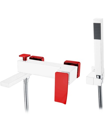 Смеситель для ванны Boheme Q 143-WR.2 Белый Красный