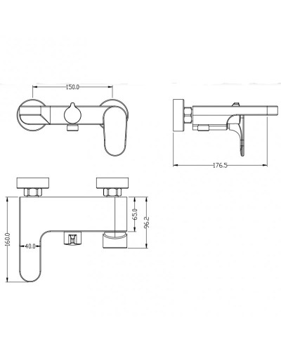 Смеситель для ванны Boheme Spectre 453-B Черный