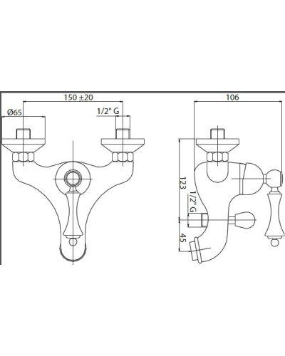 Смеситель для ванны Cezares Margot MARGOT-VM-02-Bi Бронза