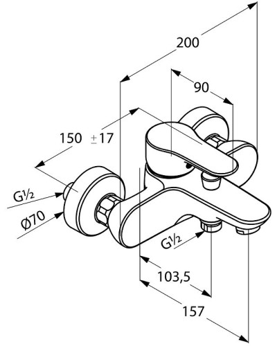 Смеситель для ванны Kludi Objekta 326530575 Хром