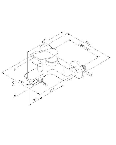 Смеситель для ванны AM.PM X-Joy F85A10022 Черный матовый