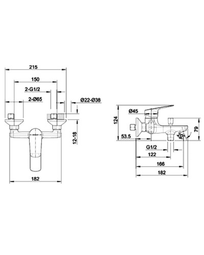 Смеситель для ванны Bravat Rhein F6429564BW-01-ENG Черный матовый
