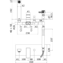 Смеситель для ванны Paffoni Elle EL001NO Черный матовый