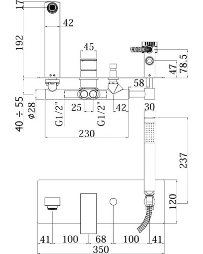 Смеситель для ванны Paffoni Elle EL001NO Черный матовый