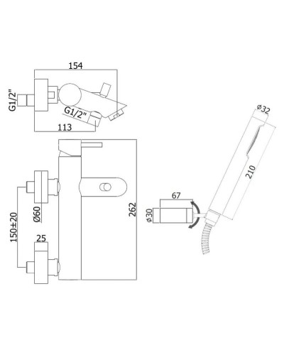 Смеситель для ванны Paffoni Light LIG023HG Золото