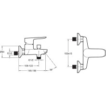 Смеситель для ванны Jacob Delafon Oscar E29844-BL Черный матовый