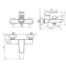 Смеситель для ванны Excellent Clever ARAC.4105CR