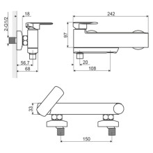 Смеситель для ванны Excellent Pride ARAC.4005CR