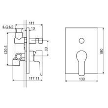 Смеситель для ванны Excellent Apomea ARAX.6044CR
