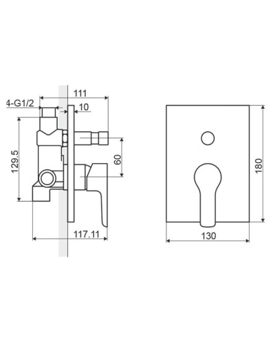 Смеситель для ванны Excellent Apomea ARAX.6044CR