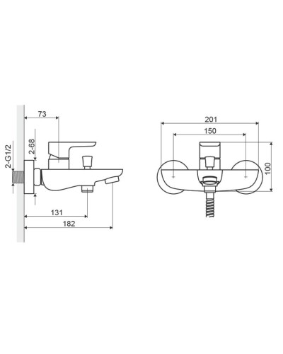 Смеситель для ванны Excellent Apomea ARAX.6005CR