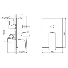 Смеситель для ванны Excellent Platania ARAX.7044CR