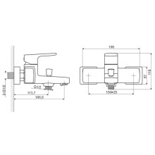 Смеситель для ванны Excellent Platania ARAX.7005CR